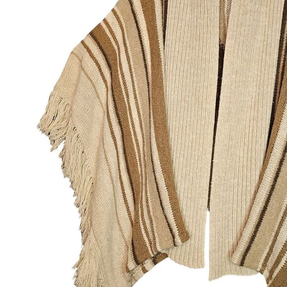Ralph Lauren Neutral Aztec Southwest Western Wool Blend Poncho Cardigan Size L - Picture 11 of 12